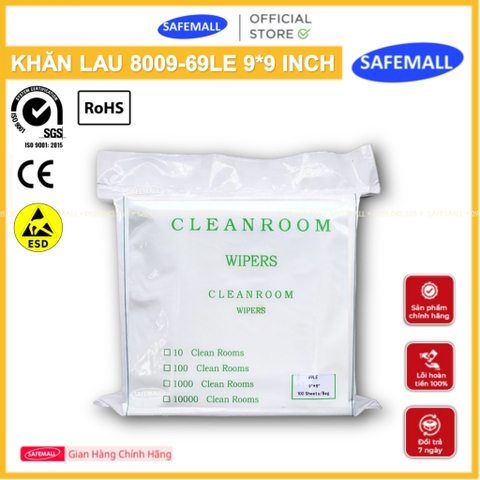 Bộ Khăn Lau Phòng Sạch PL-3008, 1009-SLE, 8009-69LE Clean Room Wipers, Vải Lau Chống Tĩnh Điện ESD SAFEMALL