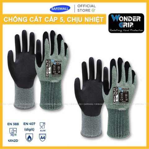 Găng Tay Bảo Hộ Chống Cắt Wonder Grip WG-787 Phủ Nitrile, Chống Cắt Cấp 5, Chịu Nhiệt Độ Cao - SAFEMALL Chính Hãng