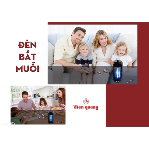 Đèn bắt muỗi Điện Quang ĐQ EML03 BR, Bắt muỗi 360 độ, An toàn trẻ em - Bảo hành 12 tháng - SAFEMALL Chính hãng