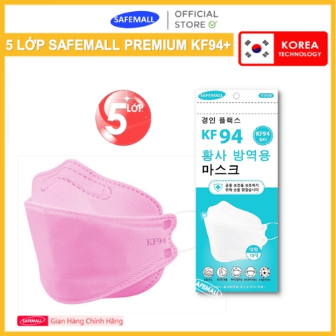 [5 LỚP LỌC] Thùng 300 Chiếc Khẩu Trang KF94 SafeMall Premium 5 Lớp Cao Cấp - Lọc Bụi Siêu Mịn Tia UV 99.9%