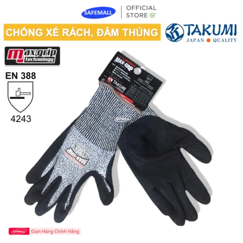Găng tay bảo hộ TAKUMI SG-660 chống cắt, dầu mỡ, độ bám cao thích hợp lắp ráp, bảo trì, cơ khí - SAFEMALL Chính Hãng