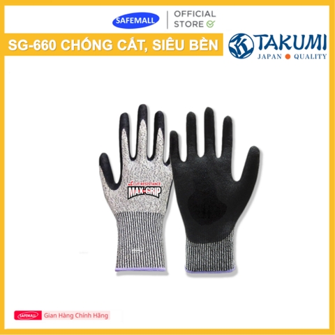 Găng tay bảo hộ TAKUMI SG-660 chống cắt, dầu mỡ, độ bám cao thích hợp lắp ráp, bảo trì, cơ khí - SAFEMALL Chính Hãng