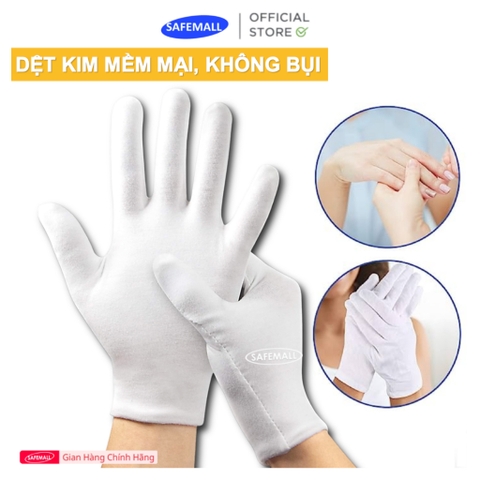 Combo 100 / 50 Đôi Găng Tay Bảo Hộ Cotton Pha Nylon Dệt Kim Trắng  Không Bụi không Bám lên sản phẩm - Hàng VN Xuất Khẩu