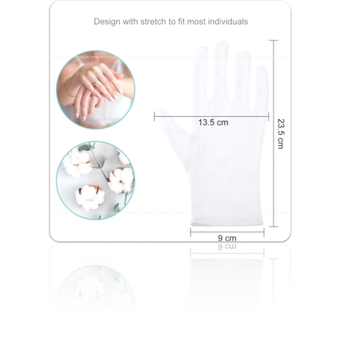 Bán sỉ 100 đôi găng tay bảo hộ dệt kim trắng Cotton pha nylon không bám bụi lên sản phẩm - Hàng VN Xuất Khẩu