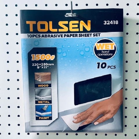 Bộ 10 Tờ Giấy Nhám Ướt 1500# Tolsen 32418