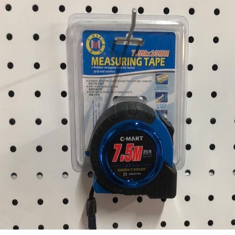 Thước Cuộn 7.5m C-Mart D0004-7.525-GY Bọc Nhựa Chống Va Đập