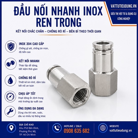 ĐẦU NỐI NHANH INOX REN TRONG 