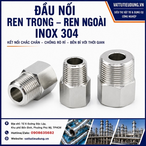 ĐẦU NỐI REN TRONG – REN NGOÀI INOX 304