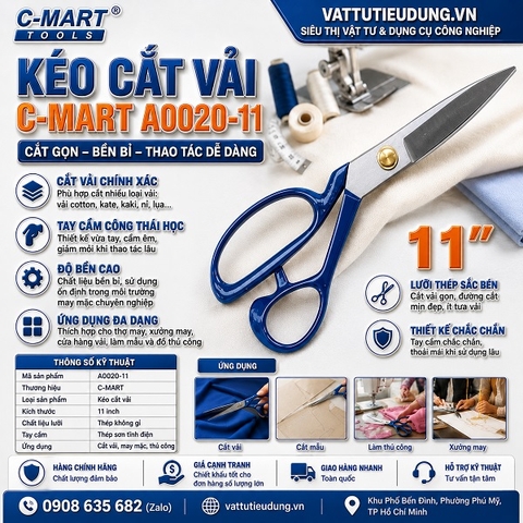 Kéo Cắt Vải C-Mart A0020-11