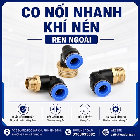 CO NỐI NHANH KHÍ NÉN - REN NGOÀI