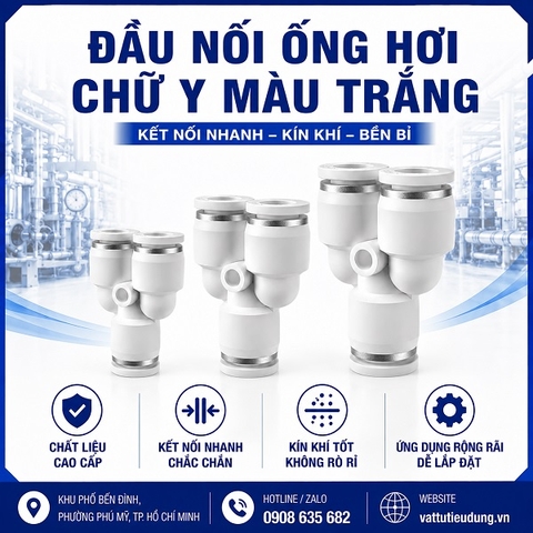  ĐẦU NỐI ỐNG HƠI CHỮ Y MÀU TRẮNG