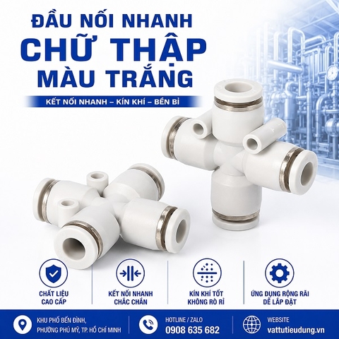 ĐẦU NỐI NHANH CHỮ THẬP MÀU TRẮNG