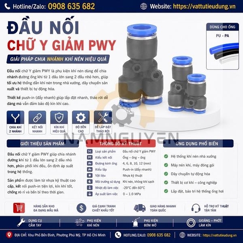 ĐẦU NỐI CHỮ Y GIẢM PWY
