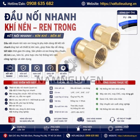 ĐẦU NỐI NHANH KHÍ NÉN - REN TRONG