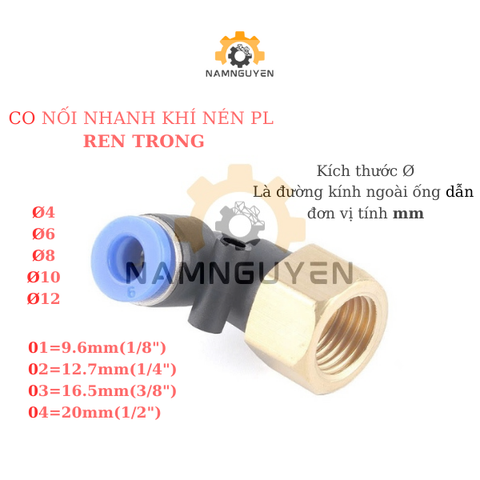 CO NỐI NHANH KHÍ NÉN - REN TRONG