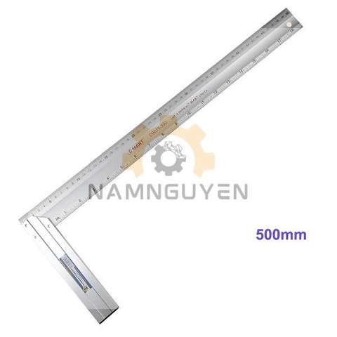 Thước Góc Vuông Nhôm C-Mart D0015-500 500mm | Thước Đo Góc 90° Chính Xác