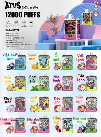 Giới thiệu và review chi tiết Pod 1 lần ATVS Warship 12000 Hơi Saltnic (50mg)