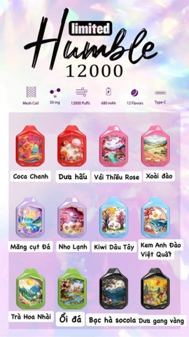 Review chi tiết Humble (Limited) 12000 Hơi (50mg) – Pod 1 Lần