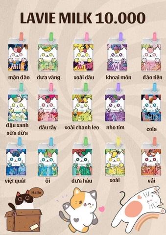 Giới thiệu và đánh giá chi tiết Lavie Milk 10000 Hơi (50mg) – Pod 1 Lần