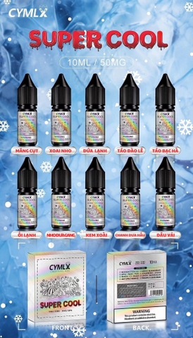 Giới thiệu và review chai juice Cymlx Super Cool Saltnic (10ml / 50mg)