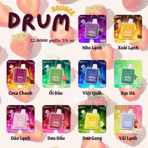 Review chi tiết Bounce Drum 22000 Hơi (50mg) – Pod 1 Lần