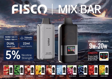 Review chi tiết Fisco Mix Bar 16000 Hơi (50mg) – Pod 1 Lần
