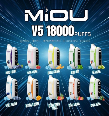 Review chi tiết MiOU V5 Camobar 18000 Hơi (50mg) – Pod 1 Lần