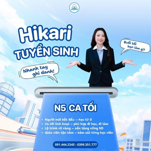 HIKARI TUYỂN SINH N5 TỐI