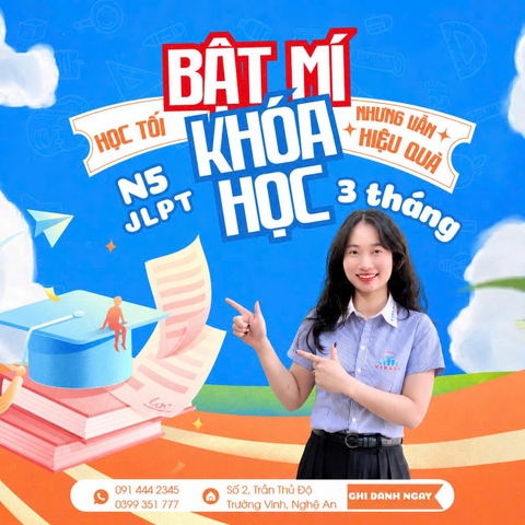 TUYỂN SINH LỚP TIẾNG NHẬT N5 CA TỐI