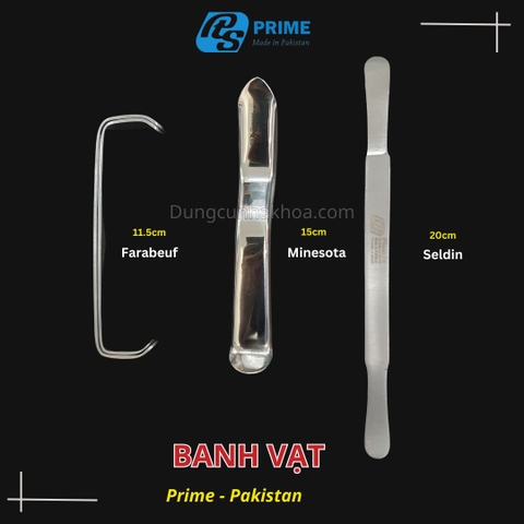 Banh vạt nha khoa các loại (banh vạt Farabeuf, banh vạt Minesota, banh vạt Seldin)