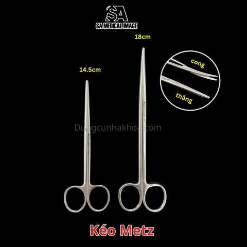 Kéo Metzenbaum (Kéo Metz) 14,5cm 18cm đầu thẳng hoặc cong