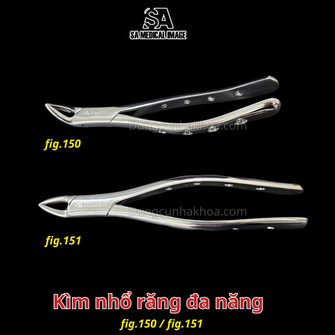 Kìm nhổ răng đa năng hàm trên (150), hàm dưới (151) người lớn và trẻ em SA Medical (thép Đức)