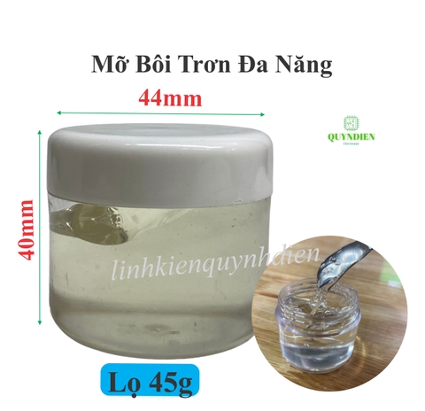 Mỡ Bôi Trơn Đa Năng mỡ bò trắng Cho Nhông Bánh Răng, Động Cơ, Vòng Bi, Máy In, Máy Photocopy.....Lọ Lớn 45g
