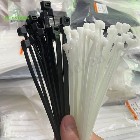 Dây Rút Nhựa Nhiều Kích Cỡ Màu Trắng Đen - Túi 250gram