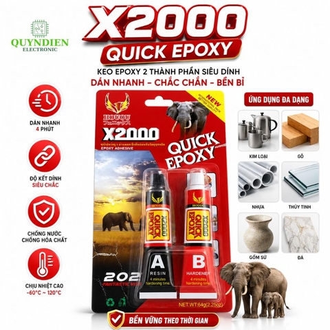 Keo AB Thái Lan X2000 Quick Epoxy - 1 Vĩ