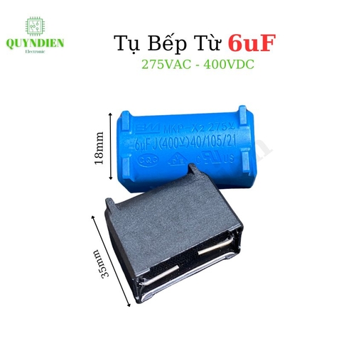 Tụ bếp từ 6uF 275VAC/400VDC đứng