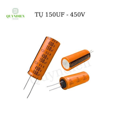Tụ Lọc Nguồn 150uf 450V DC mới màu cam 18x45mm
