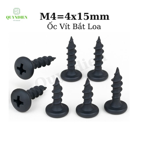 Ốc Vít M4x15mm Taiwan Ren Thưa Nhọn - Túi 1kg