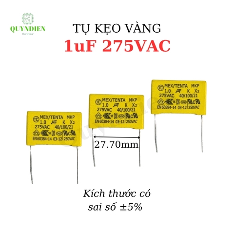 Tụ Kẹo Vàng vuông 1.0uF 275VAC