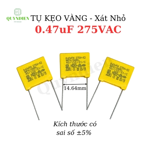Tụ Kẹo Vàng vuông 0.47uF 275VAC-Xát Nhỏ