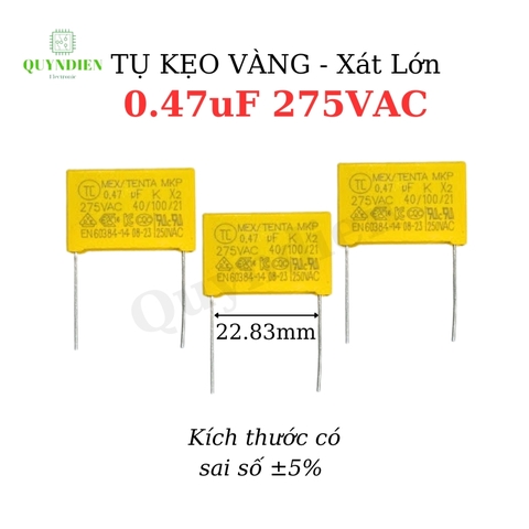 Tụ Kẹo Vàng vuông 0.47uF 275VAC-Xát Lớn