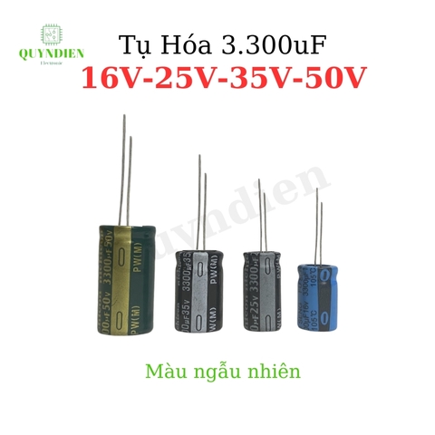 Tụ hóa 3300uf-16v 25v 35v 50v giá bán 1 tụ
