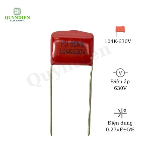 Tụ Kẹo Nâu Đỏ FuSeng 104K-630V