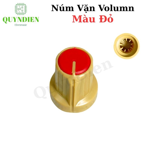 Núm Nhựa Volumn - Màu Đỏ - Thân Vàng
