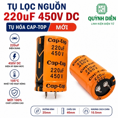 Tụ Lọc Nguồn 220uF 450V DC