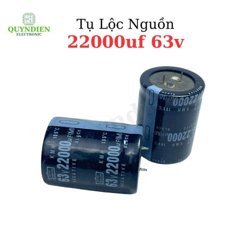 Tụ Lọc Nguồn Đen 22000uF 63V – Kích Thước 46mmx35mm