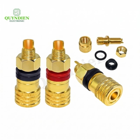 Cọc Đồng M8 Trục 8mm Đỏ Đen