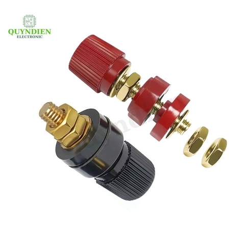 Cọc Đồng M8 Nắp Nhựa Đỏ Đen