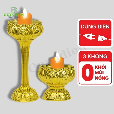 Đèn Thờ Hoa Sen Không Khói Không Mùi Chạy Bằng Điện 220V An Toàn Tuyệt Đối