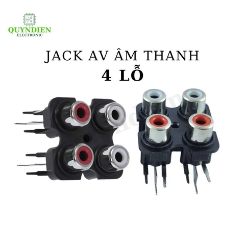 Jack âm thanh audio 4 lỗ 2 trắng 2 đỏ Ổ cắm AV 4 cổng RCA-407
